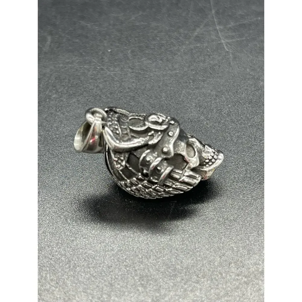 Men’s Punk Rock Japanese Ghost Skull Pendant Stainless Steel